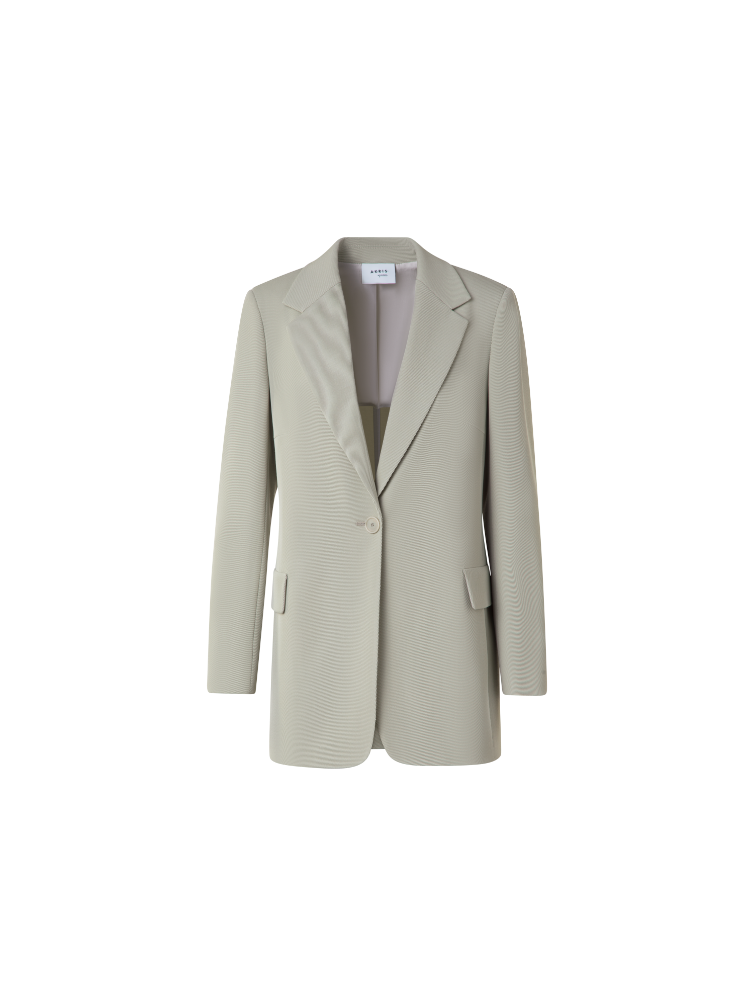 Designer Langer Boyfriend-Blazer aus Woll-Tricotine - Grün