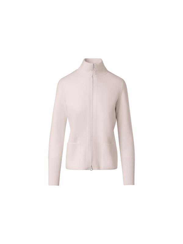 Designer Strickjacke aus 100% Kaschmir Piqué - Beige