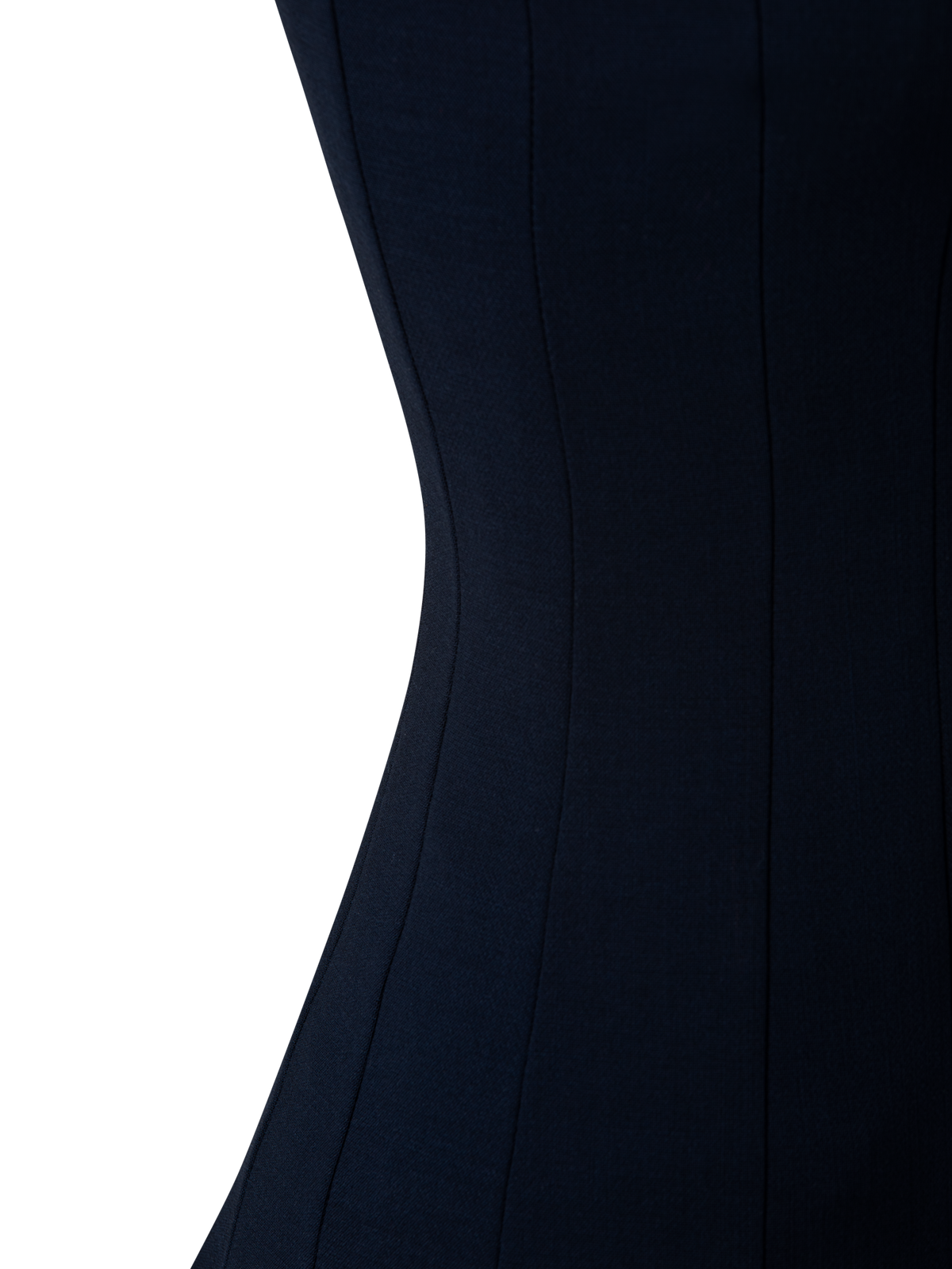 Designer Kleid aus Woll-Doubleface mit Plissee-Details - Dunkelblau - Blau