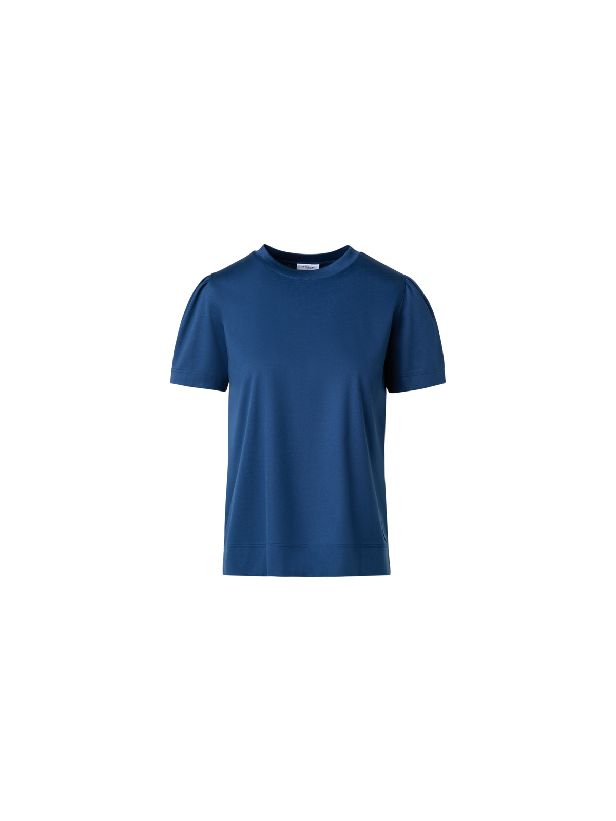 Designer T-Shirt mit Puffärmeln aus Baumwolljersey - Blau