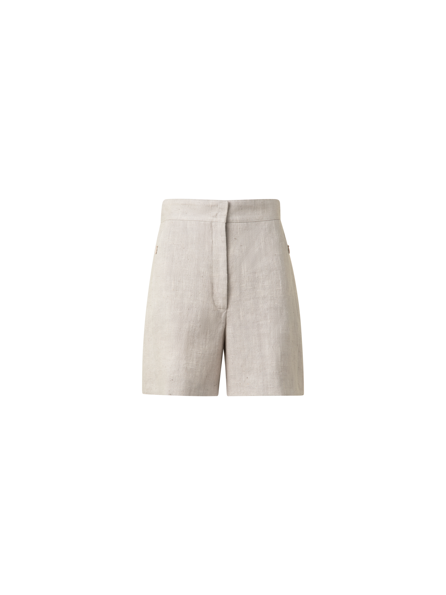 Designer Shorts aus naturbelassenem Leinen - Beige