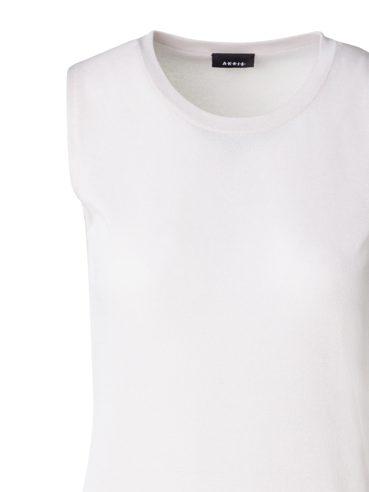 Designer Strickoberteil aus Stretch-Baumwolle - Grau - Beige