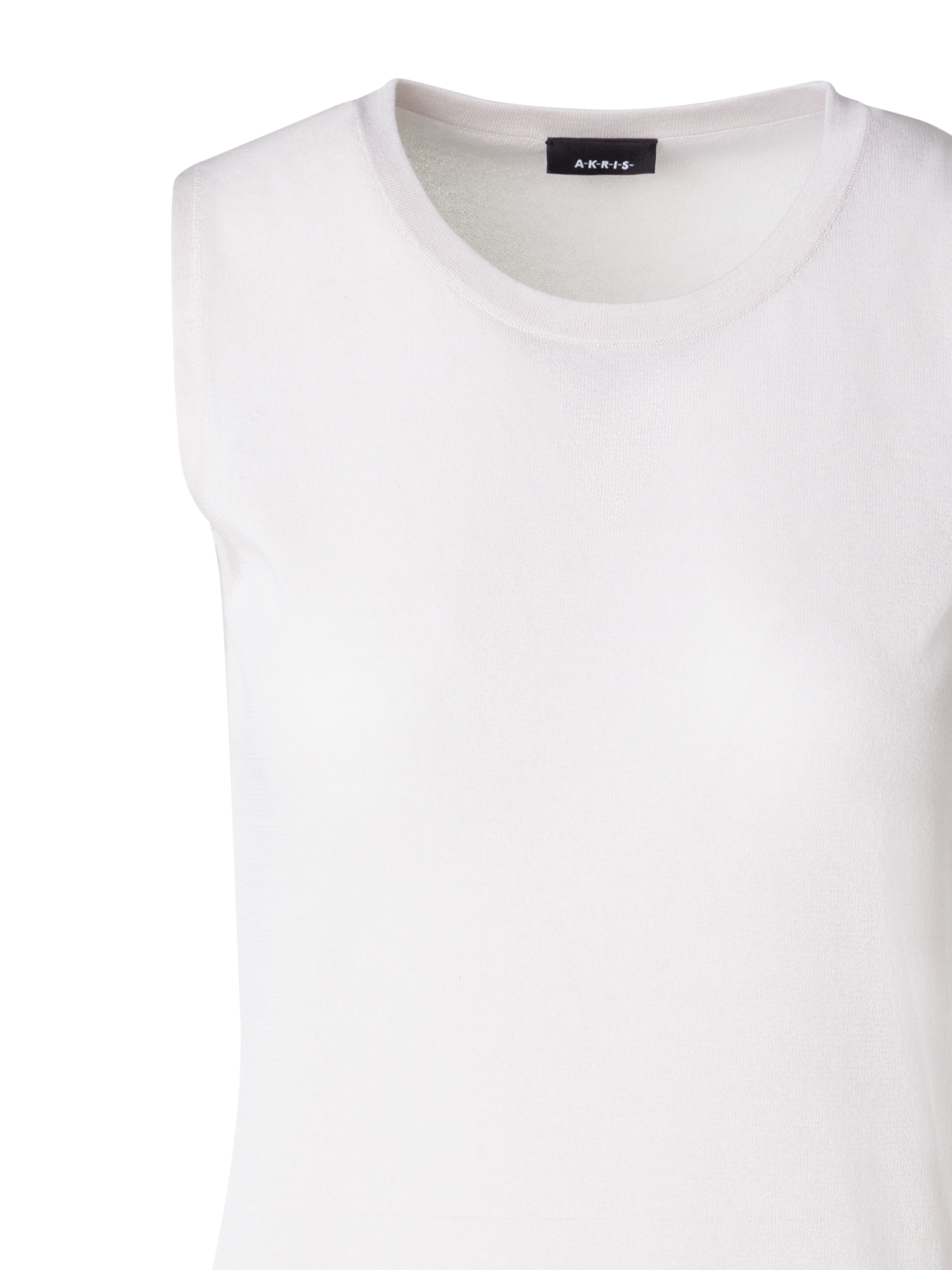 Designer Strickoberteil aus Stretch-Baumwolle - Grau - Beige