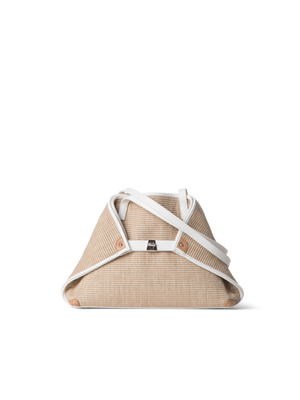 Designer Ai Small Shoulder Tote - Bunt - Beige - Weiss