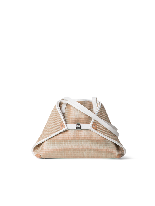 Designer Ai Small Shoulder Tote - Bunt - Beige - Weiss