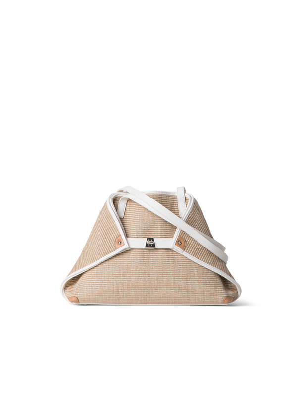 Designer Ai Small Shoulder Tote - Bunt - Beige - Weiss