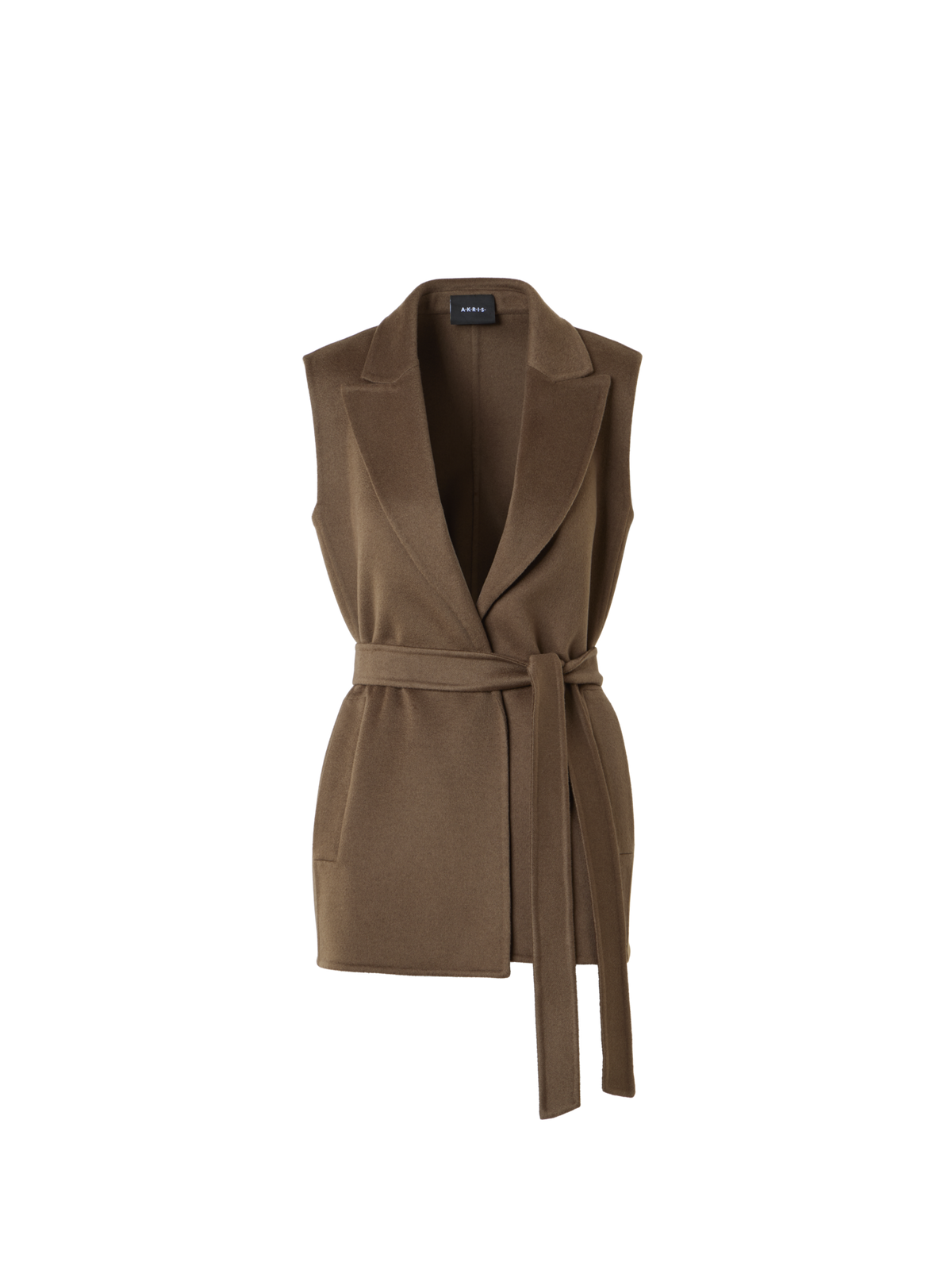 Designer Kurzer Duo-Mantel Kaschmir Gilet mit Bolero - Braun