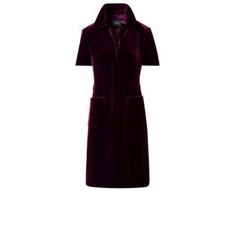 Kurzes Kleid aus Samt und Neopren