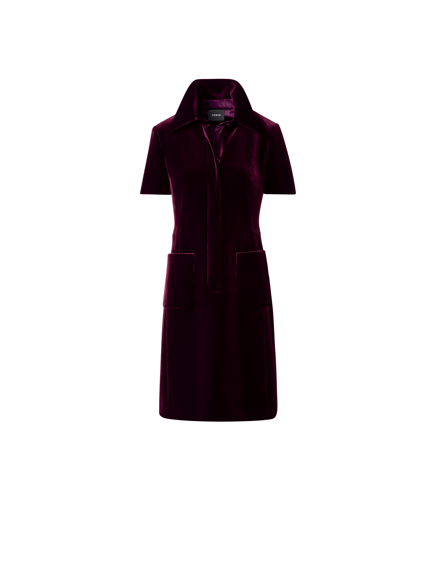 Designer Kurzes Kleid aus Samt und Neopren - Rosa