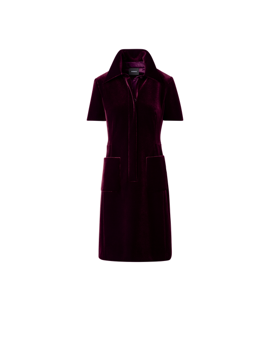 Designer Kurzes Kleid aus Samt und Neopren - Rosa