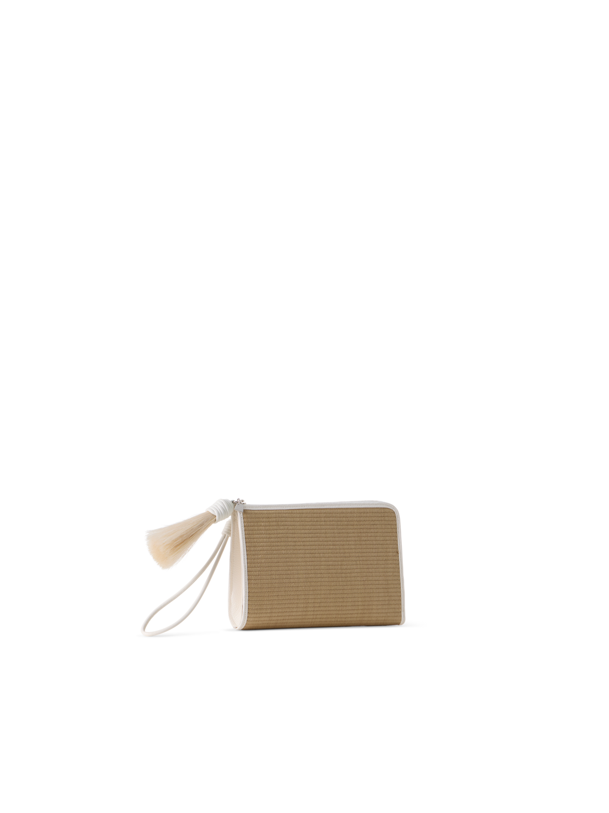 Designer Alexa Tassle Pouch - Beige