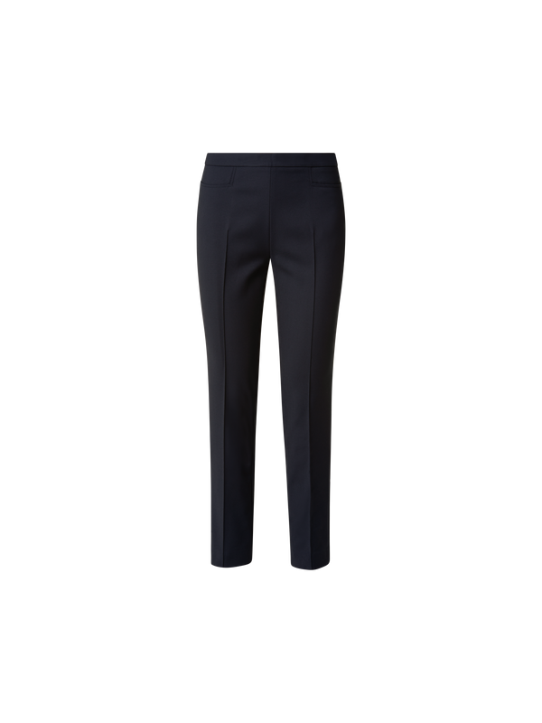 Designer Cropped Slim Hose aus Baumwoll-Techno-Stretch - Dunkelblau - Blau
