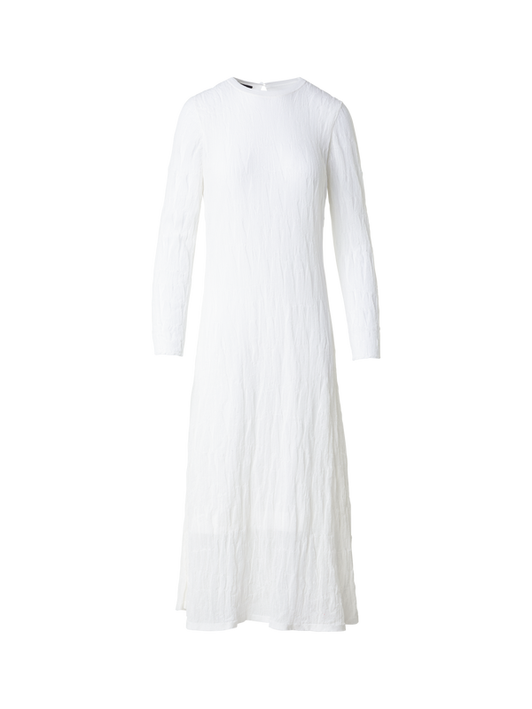 Designer Asagao-Midi-Strickkleid aus Stretch-Baumwolle - Ecru