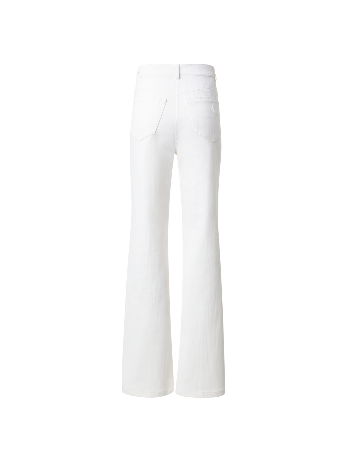 Designer Gerade Hose aus Baumwoll-Stretch-Denim - Ecru - Weiss