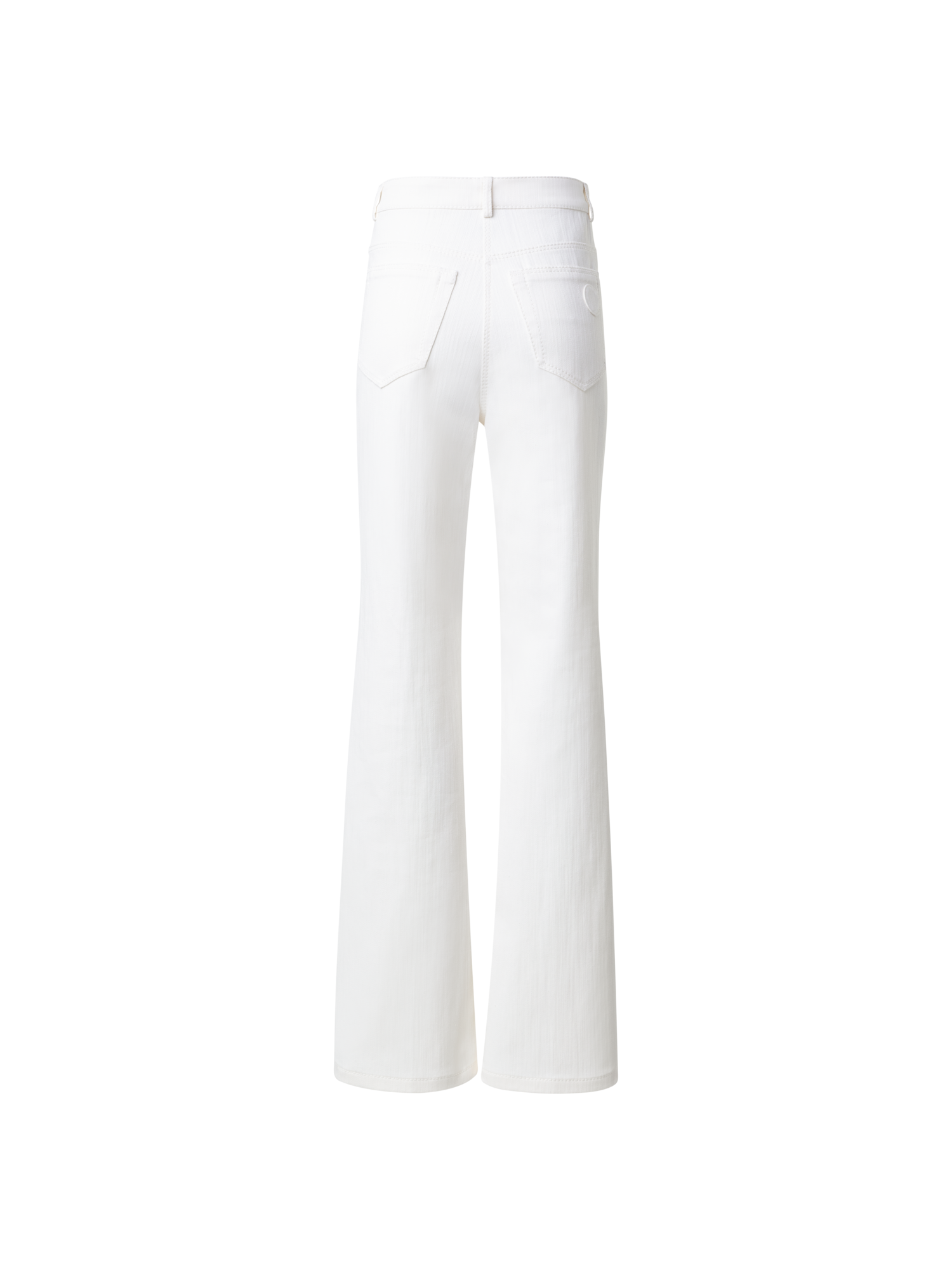 Designer Gerade Hose aus Baumwoll-Stretch-Denim - Ecru - Weiss