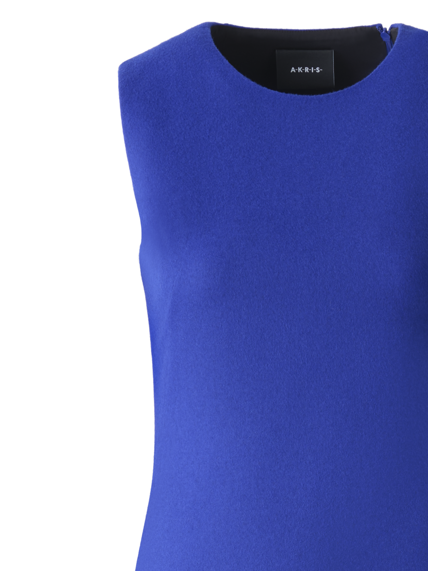 Designer Asymmetrisches Woll Doubleface Midikleid - Blau