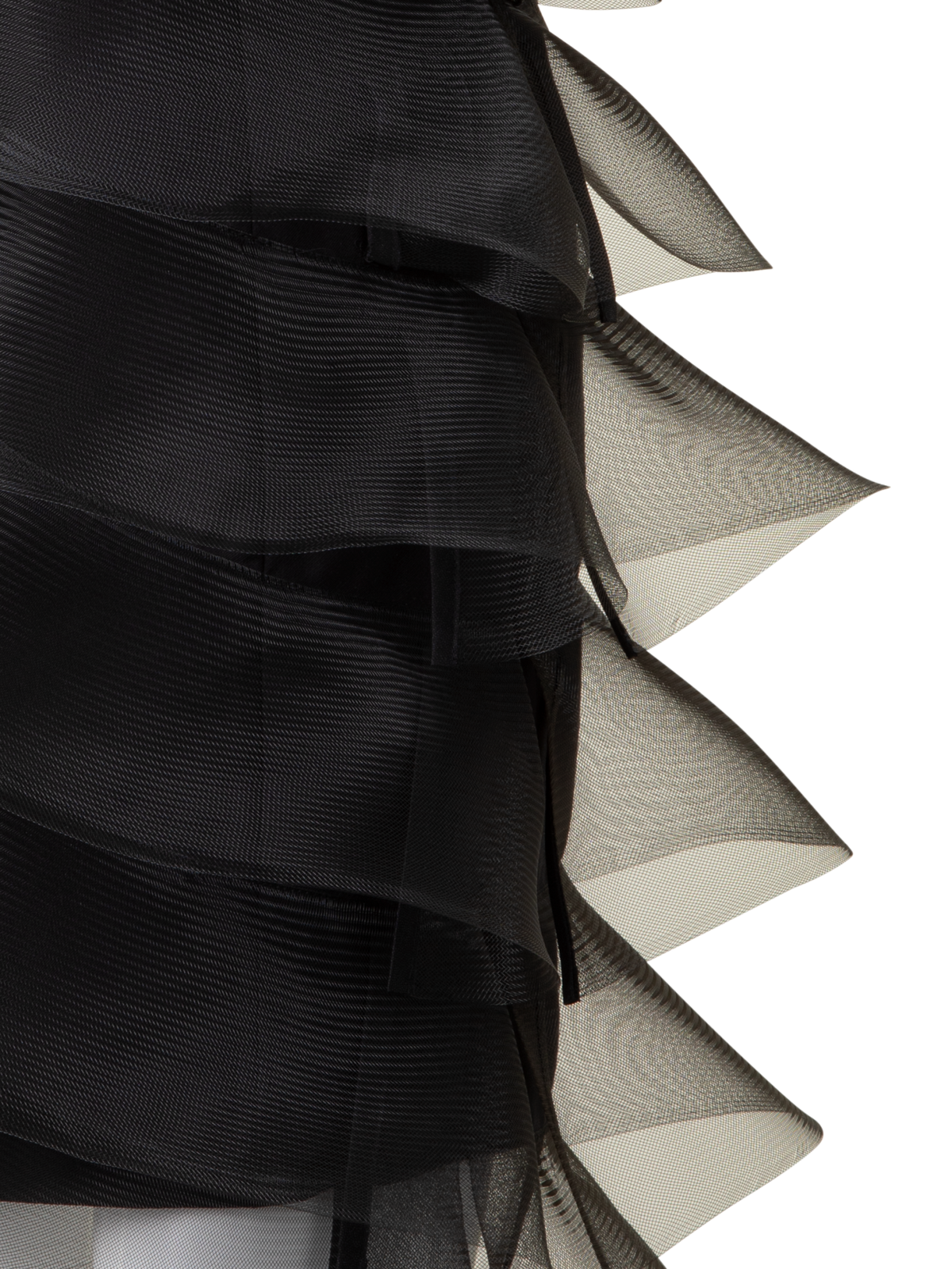 Designer Baumwoll-Seiden-Cocktailkleid mit Wellen - Schwarz