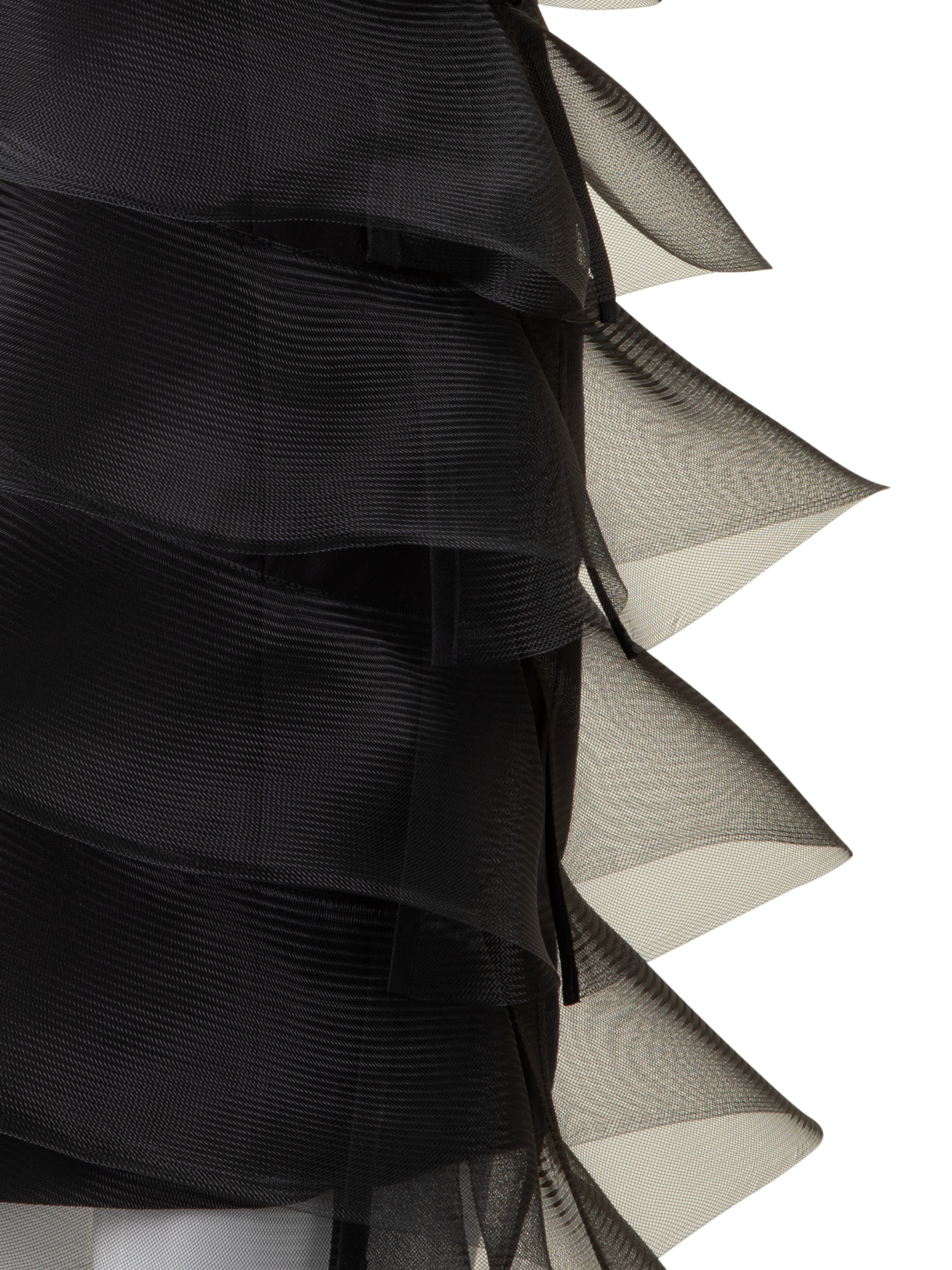 Designer Baumwoll-Seiden-Cocktailkleid mit Wellen - Schwarz