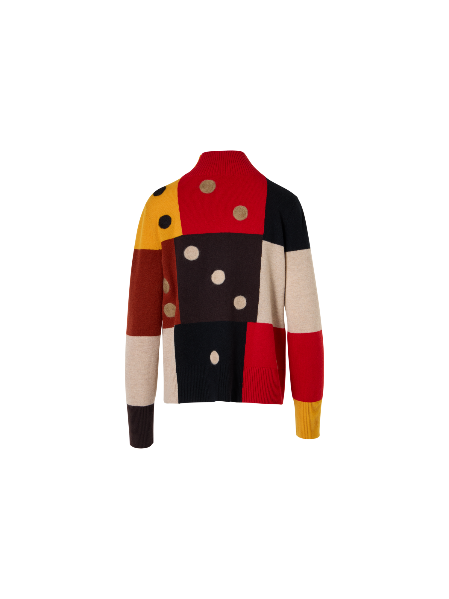 Designer Wolle-Kaschmir Pullover mit Dice Intarsia - Bunt