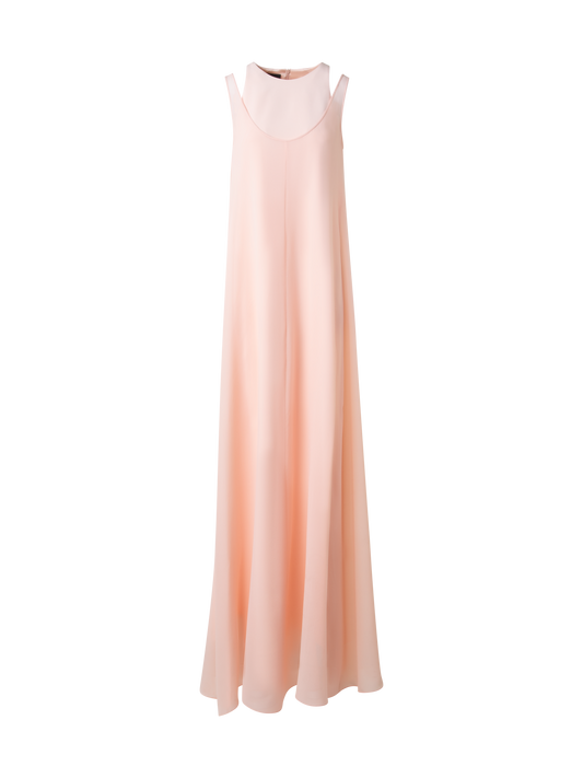 Designer Langes Double-Layer-Seidenkleid - Rosa