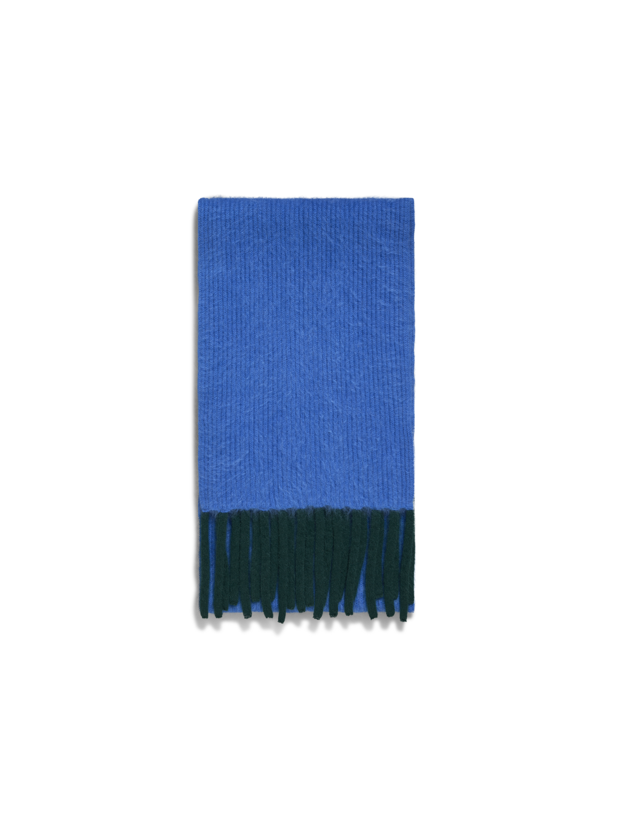 Designer Zweifarbiger Cloud-Kaschmirschal mit Fransen - Blau