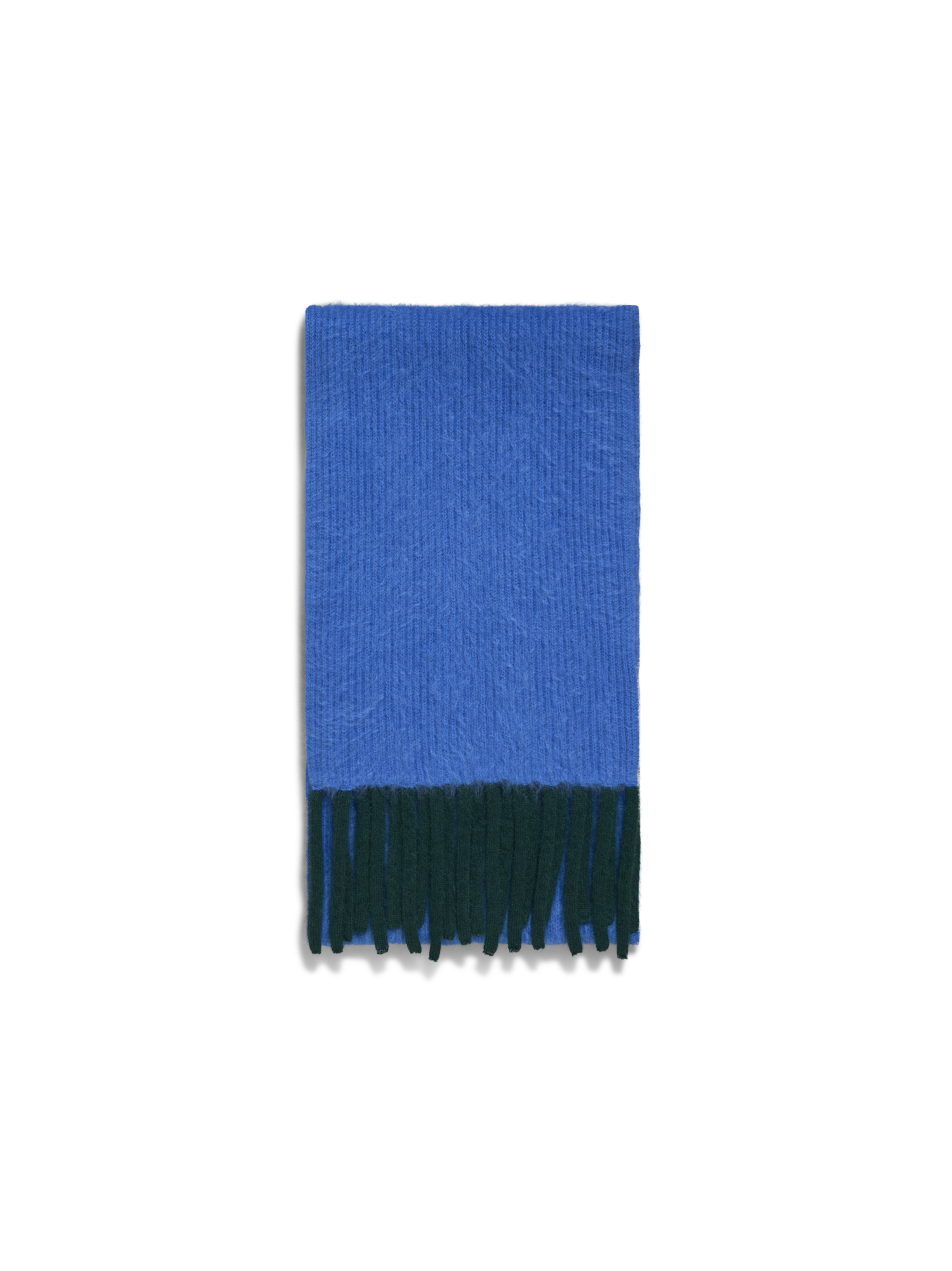 Designer Zweifarbiger Cloud-Kaschmirschal mit Fransen - Blau