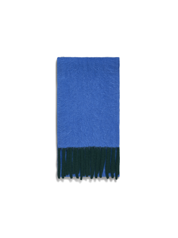 Designer Zweifarbiger Cloud-Kaschmirschal mit Fransen - Blau