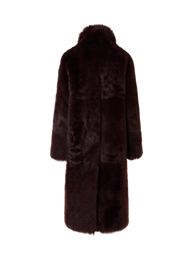 Designer Langer Oversize-Mantel aus Toscana-Shearling - Rot