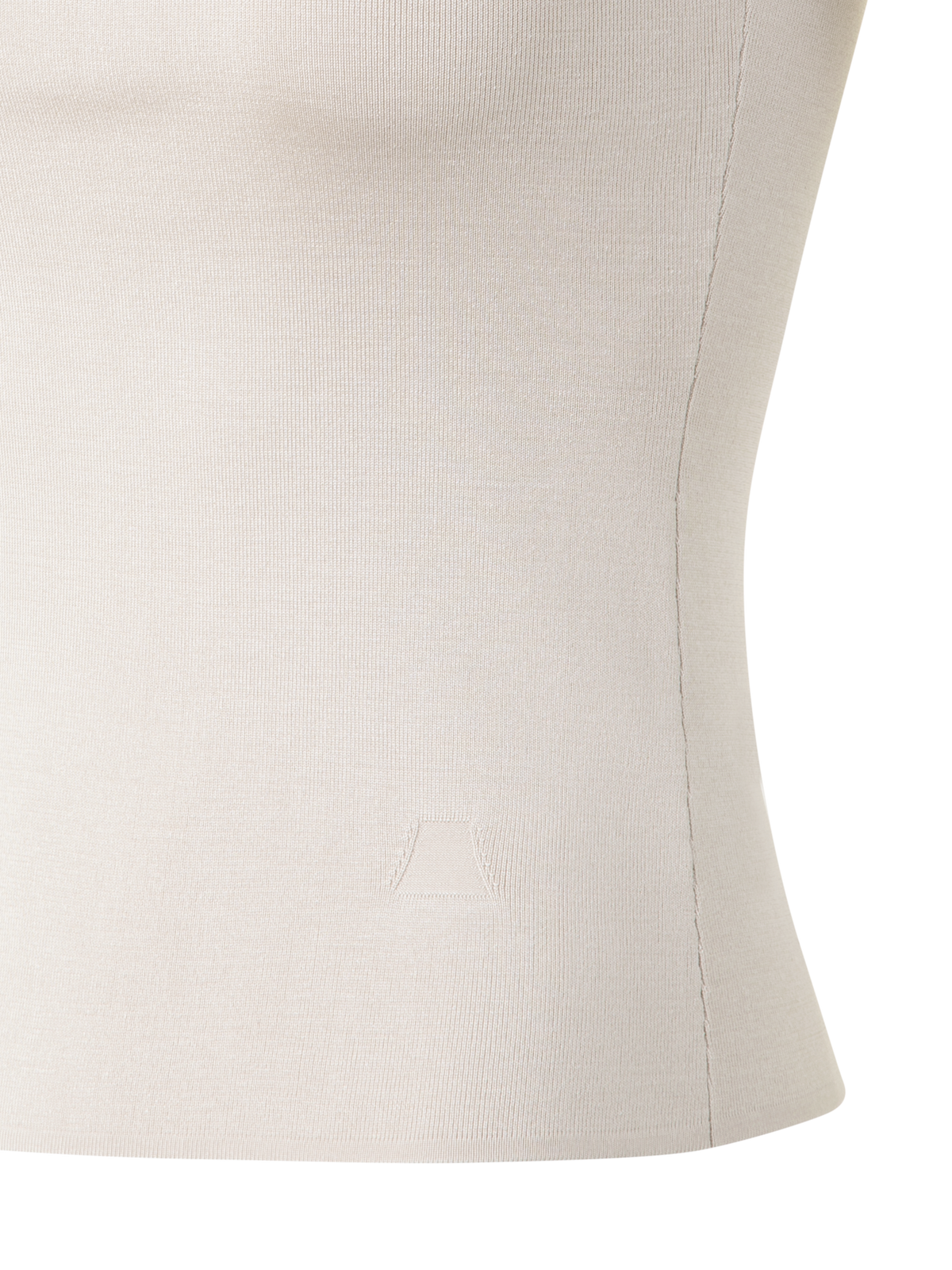 Designer Tanktop aus Seidenstrick - Grau - Ecru