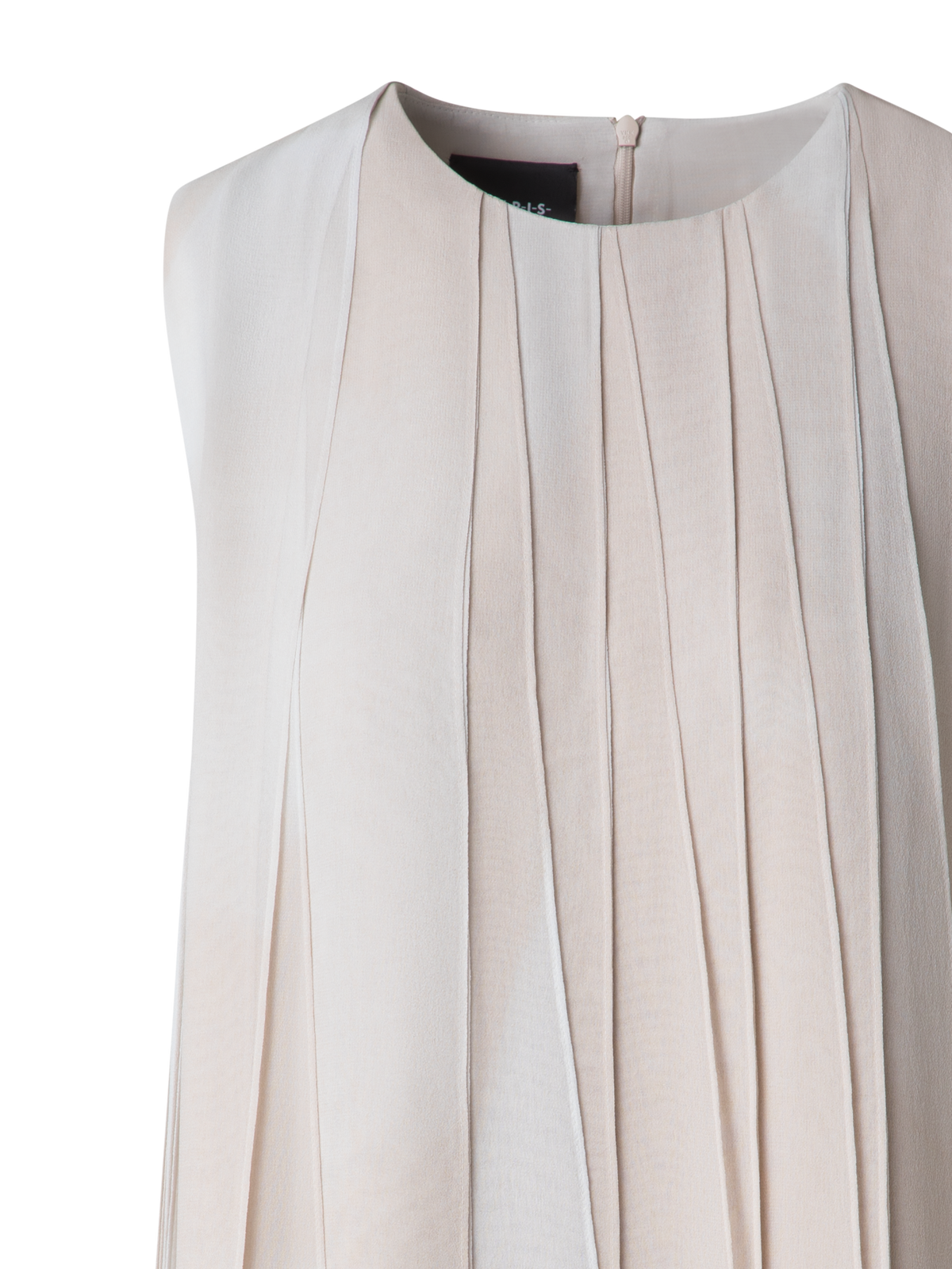 Designer Seidenband-Minikleid mit Chiaroscuro Druck - Beige