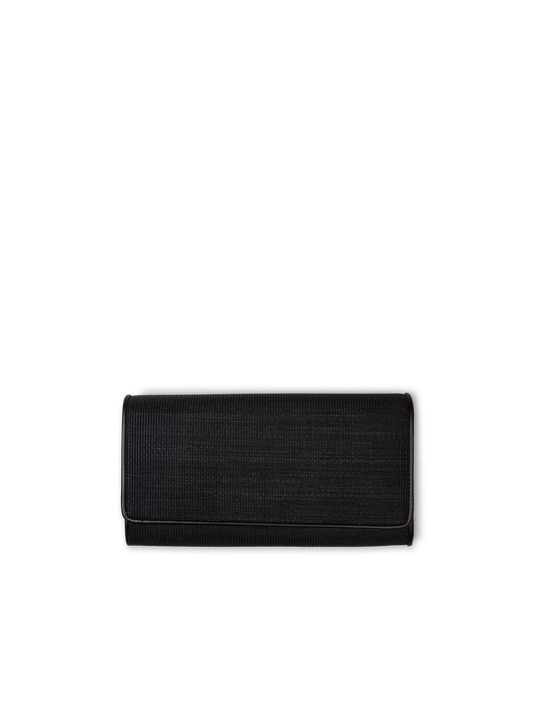 Designer Long Flap Wallet - Schwarz