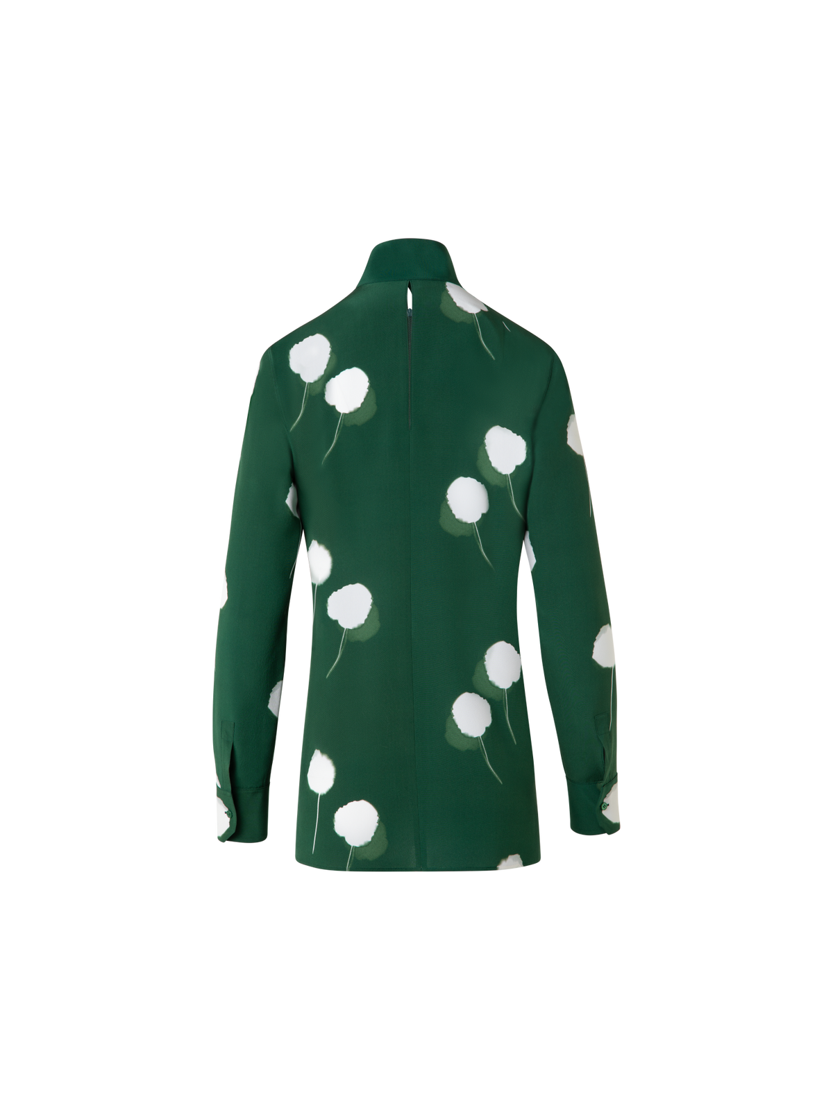 Designer Seidentunika mit Dandelion Druck - Grün - Bunt