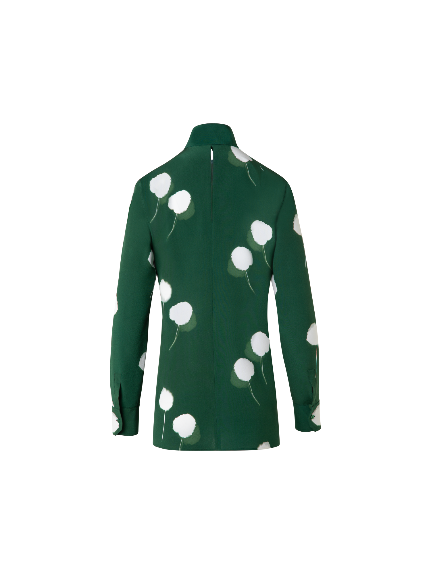 Designer Seidentunika mit Dandelion Druck - Grün - Bunt