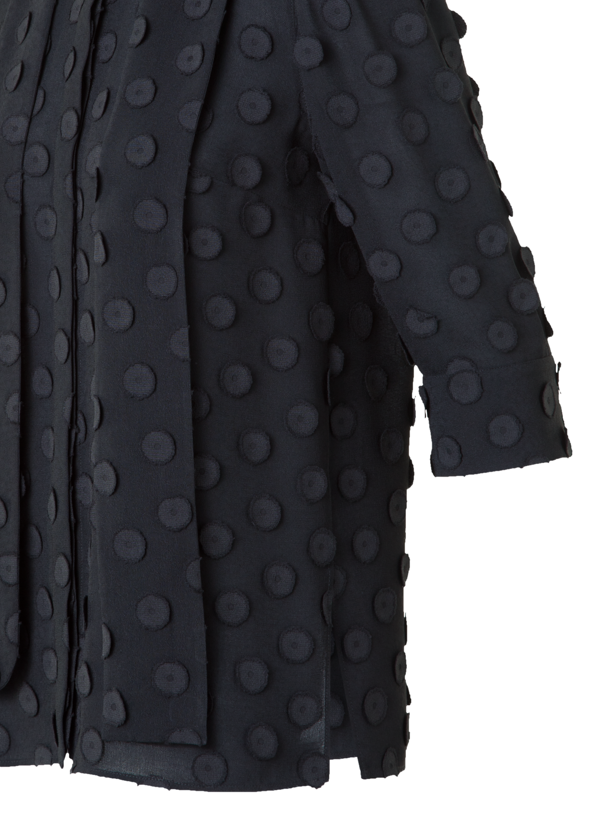 Designer Bluse mit Schleife und 3D Polka Dots - Schwarz