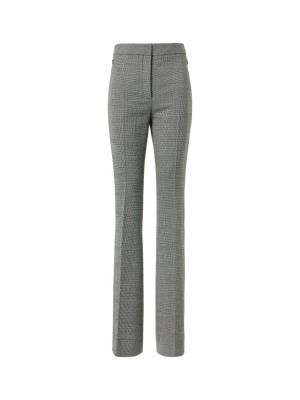 Designer Bootcut-Hose aus Prince-of-Wales-Wollstretch - Grau