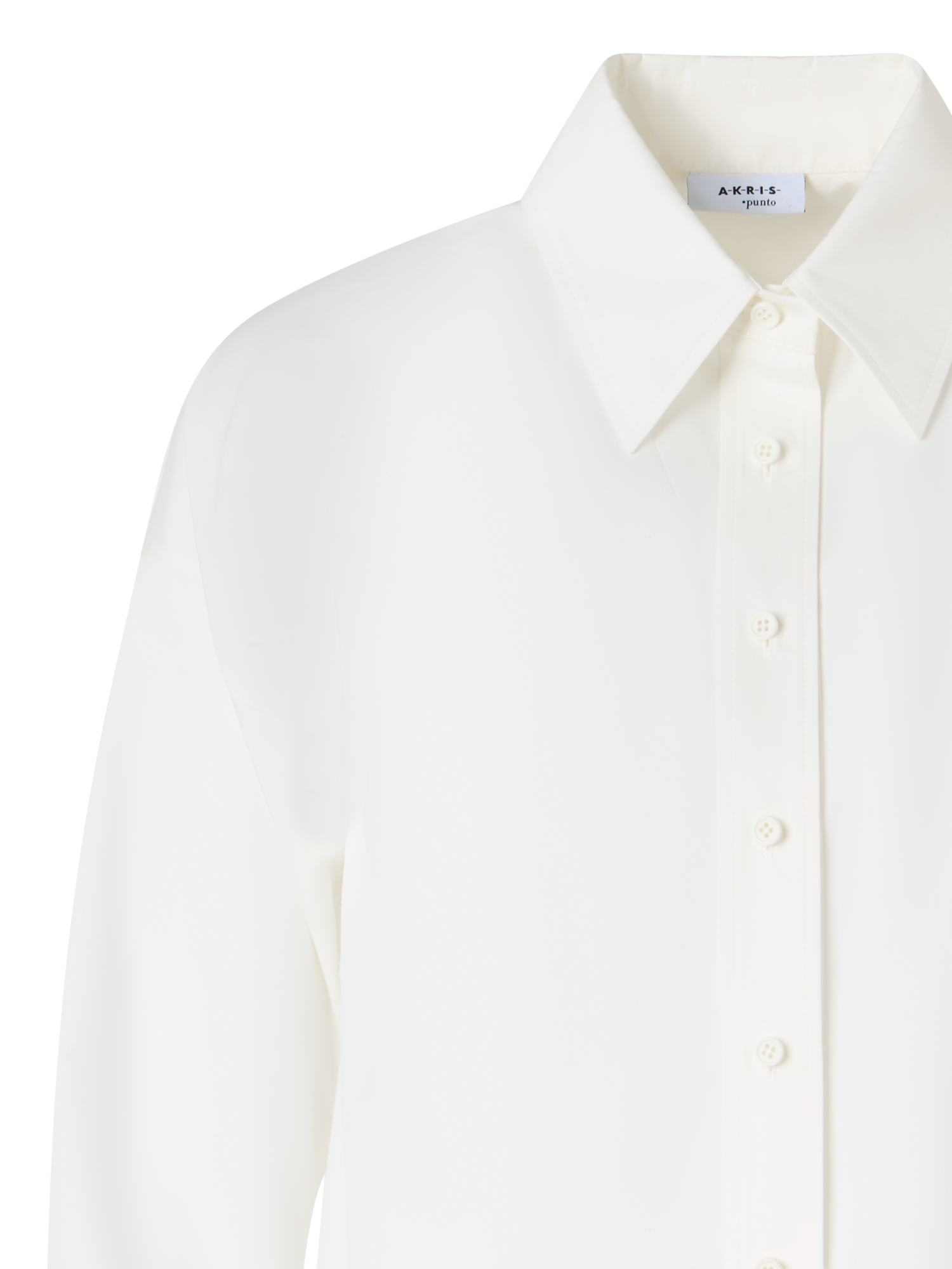 Designer Cropped-Hemd aus Baumwollpopeline - Ecru