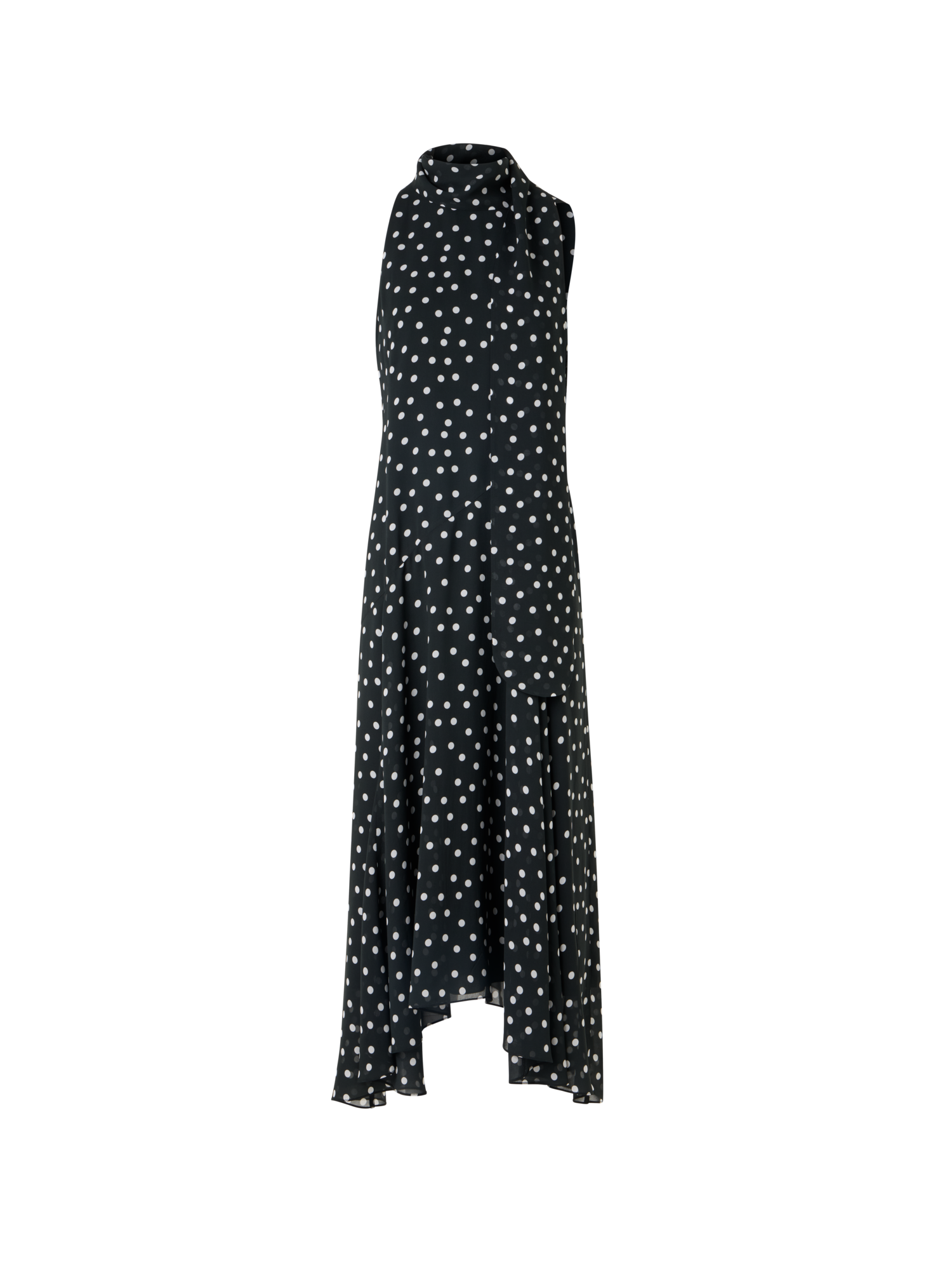Designer Ärmelloses Midikleid aus Viskose-Georgette - Bunt