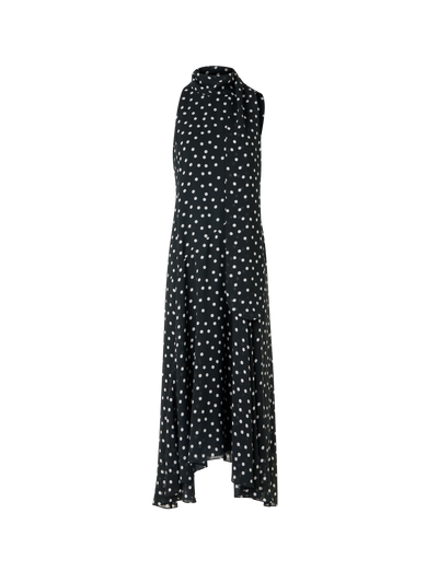 Designer Ärmelloses Midikleid aus Viskose-Georgette - Bunt