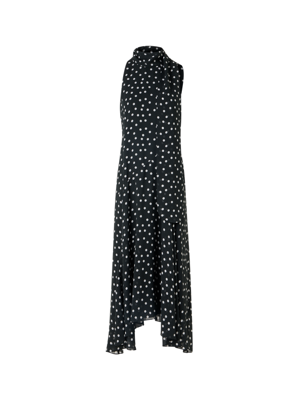 Designer Ärmelloses Midikleid aus Viskose-Georgette - Bunt