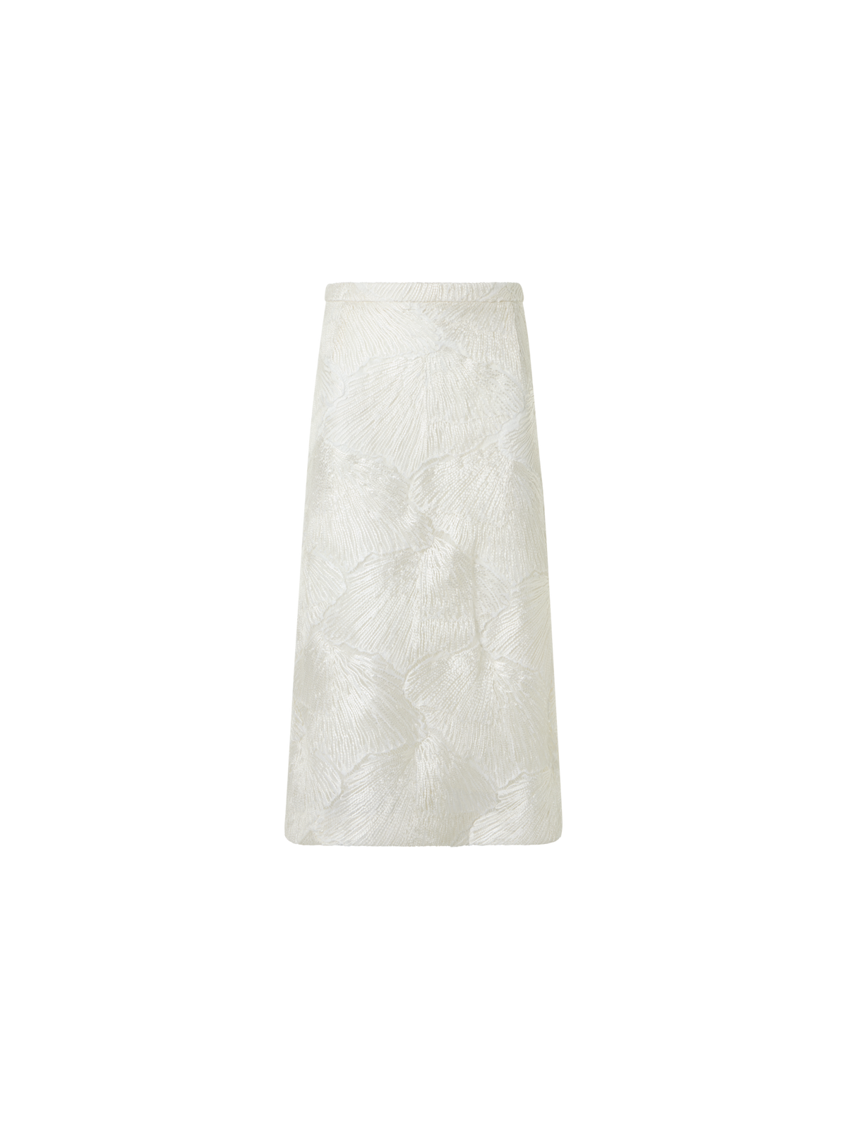 Designer  A-Linien-Rock mit lackierter Meeresfächer-Spitze - Ecru