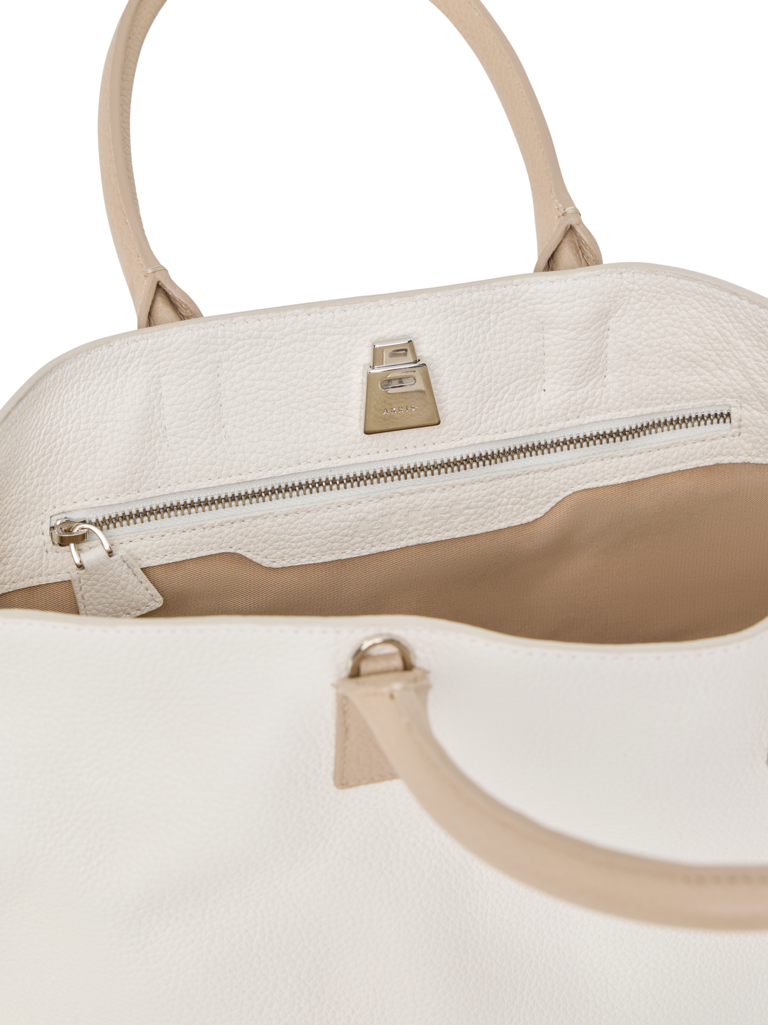Designer Ai Small Top Handle Tote - Bunt - Beige