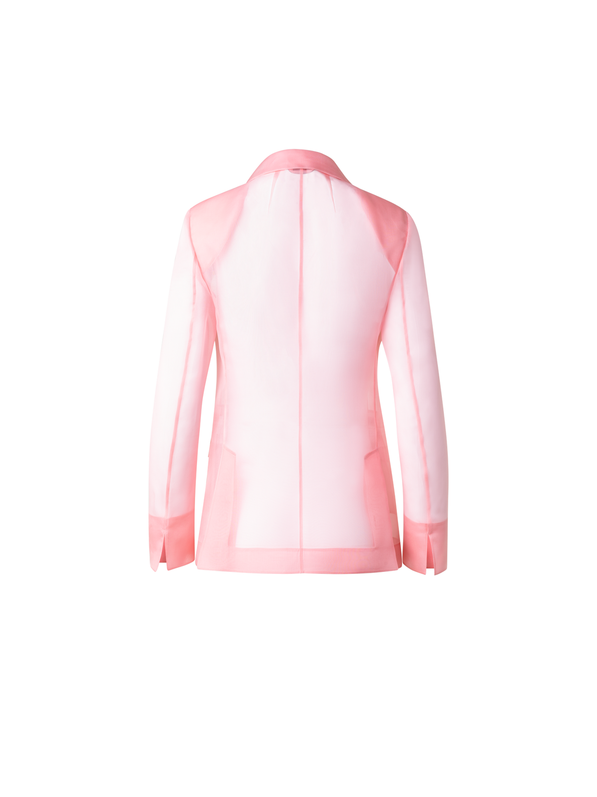 Designer Langer transparenter Seidenblazer - Rosa