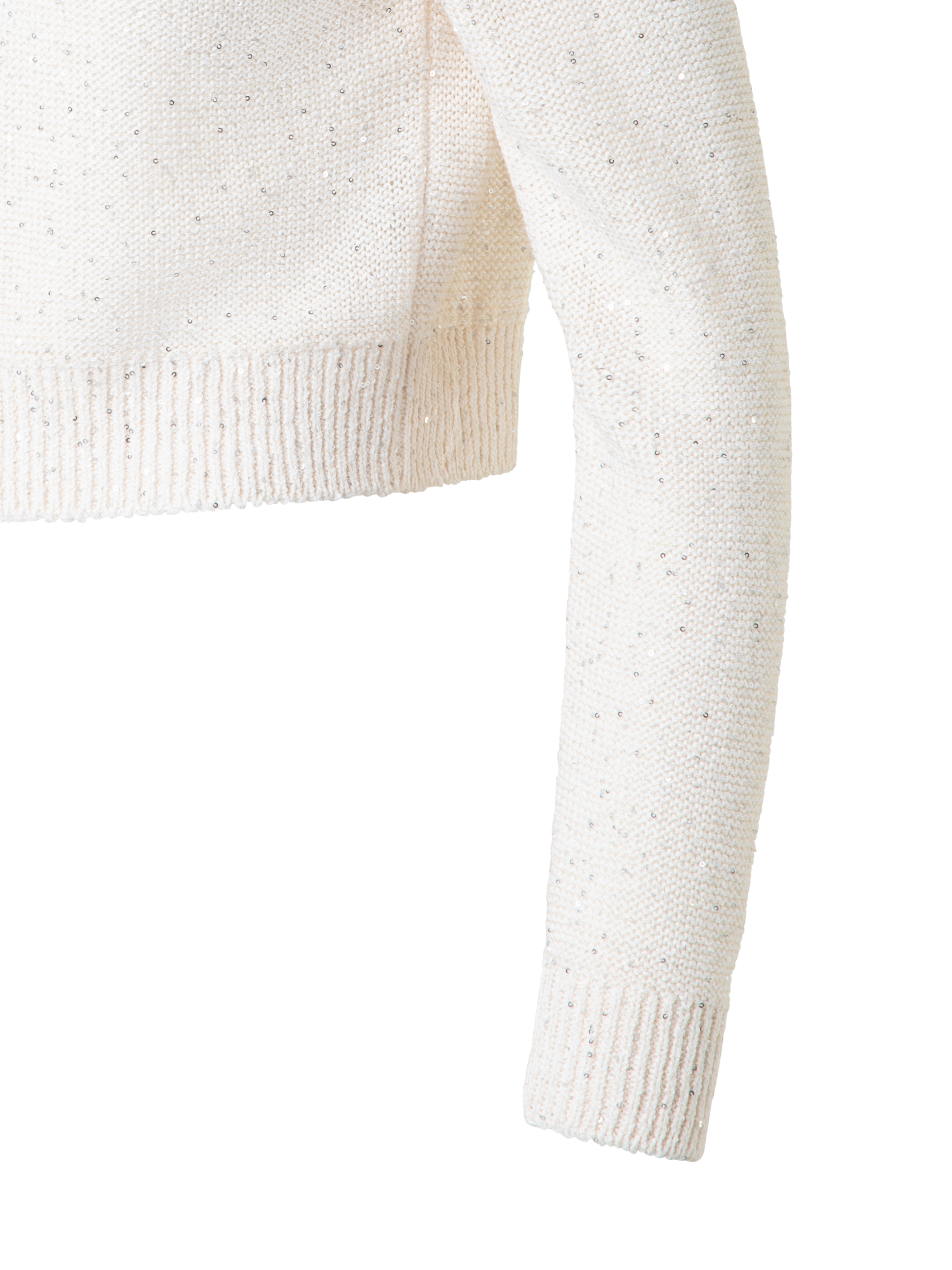 Designer Leinen-Baumwoll-Cardigan mit Micro-Pailletten - Beige