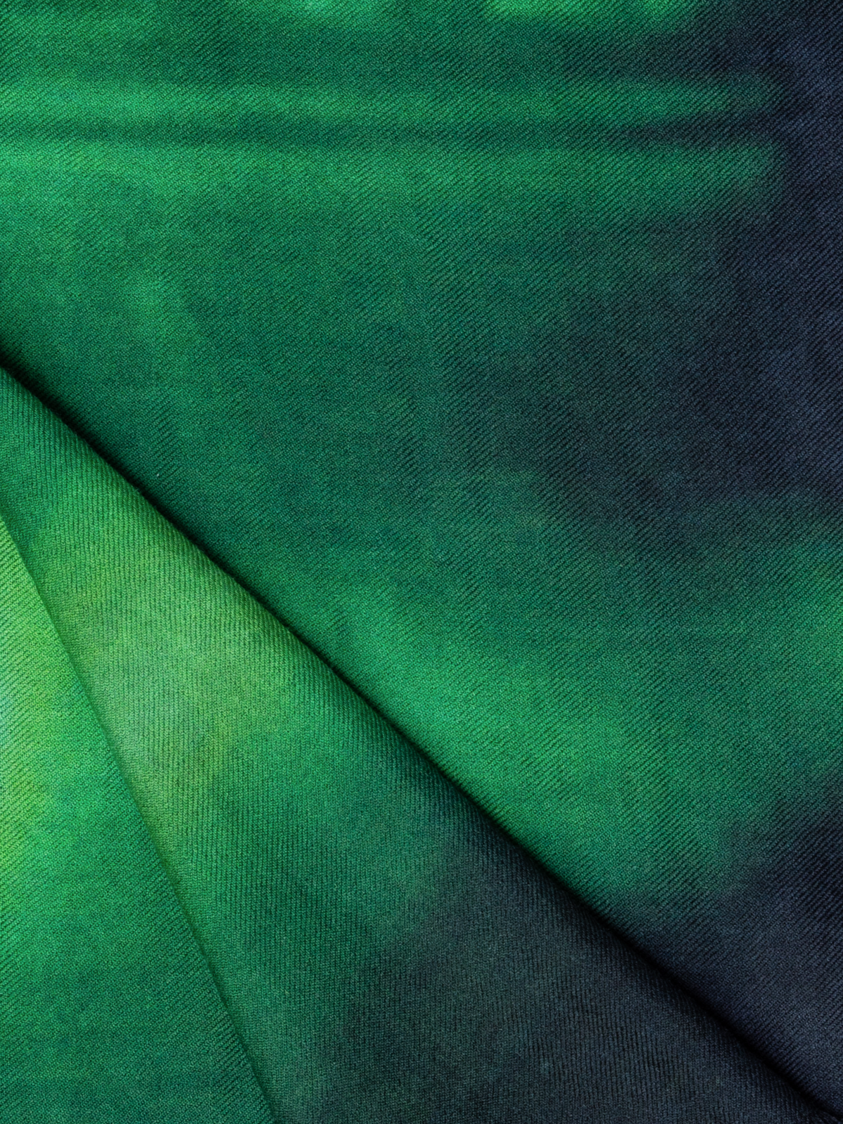 Designer Kaschmirseidenschal mit The Night Series Druck - Schwarz - Grün - Weiss