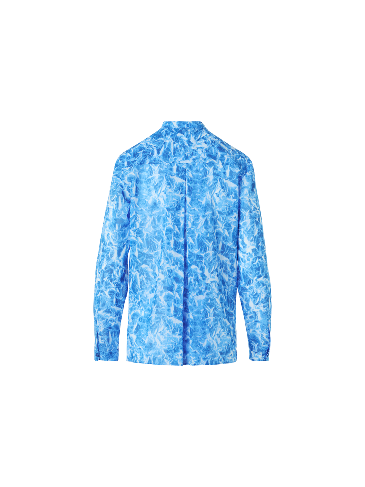 Designer Tunika-Bluse aus Baumwoll-Voile mit Whitecaps-Print - Blau