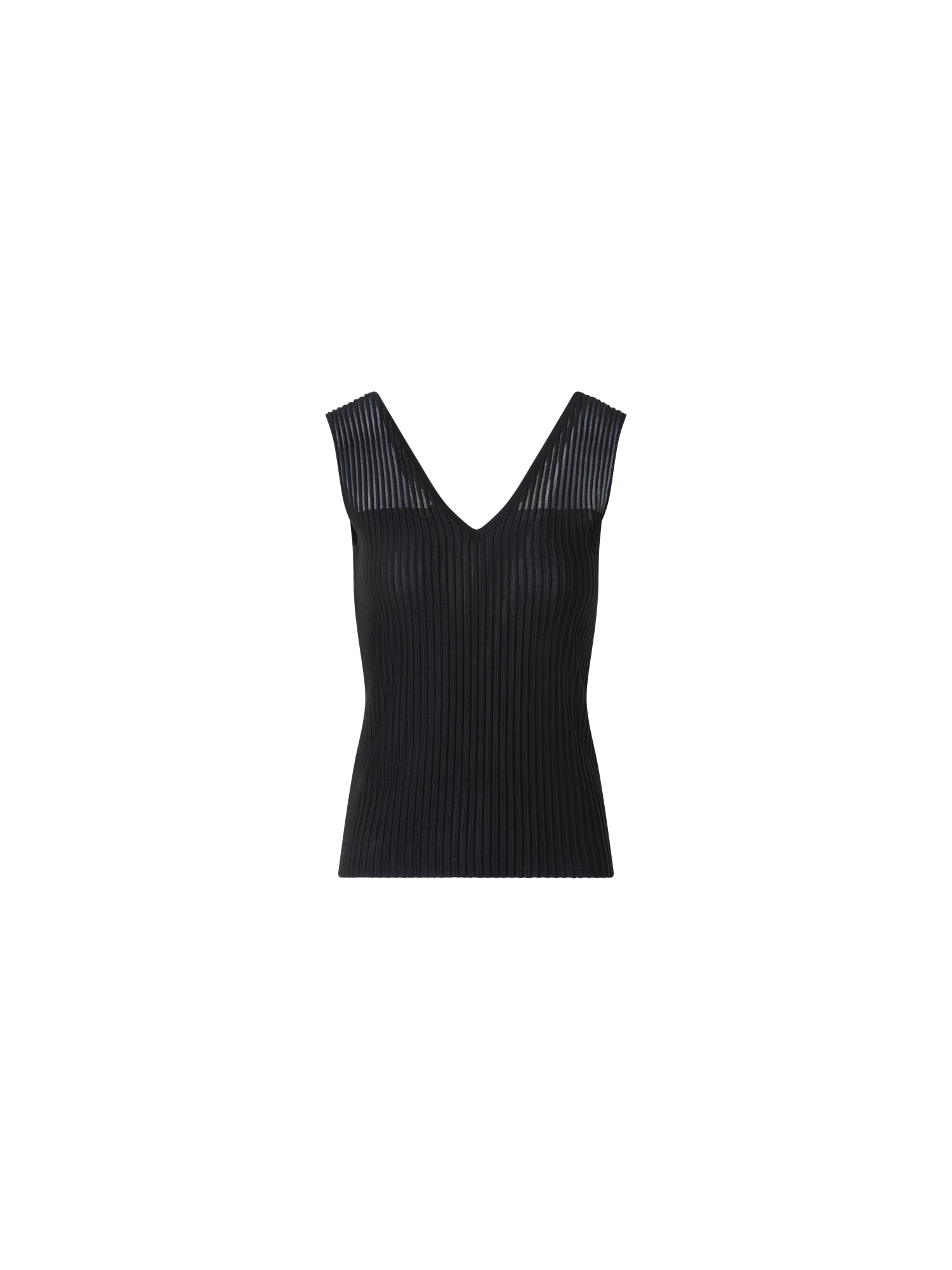 Designer Seiden-Baumwoll-Top mit transparenter Schulter - Schwarz