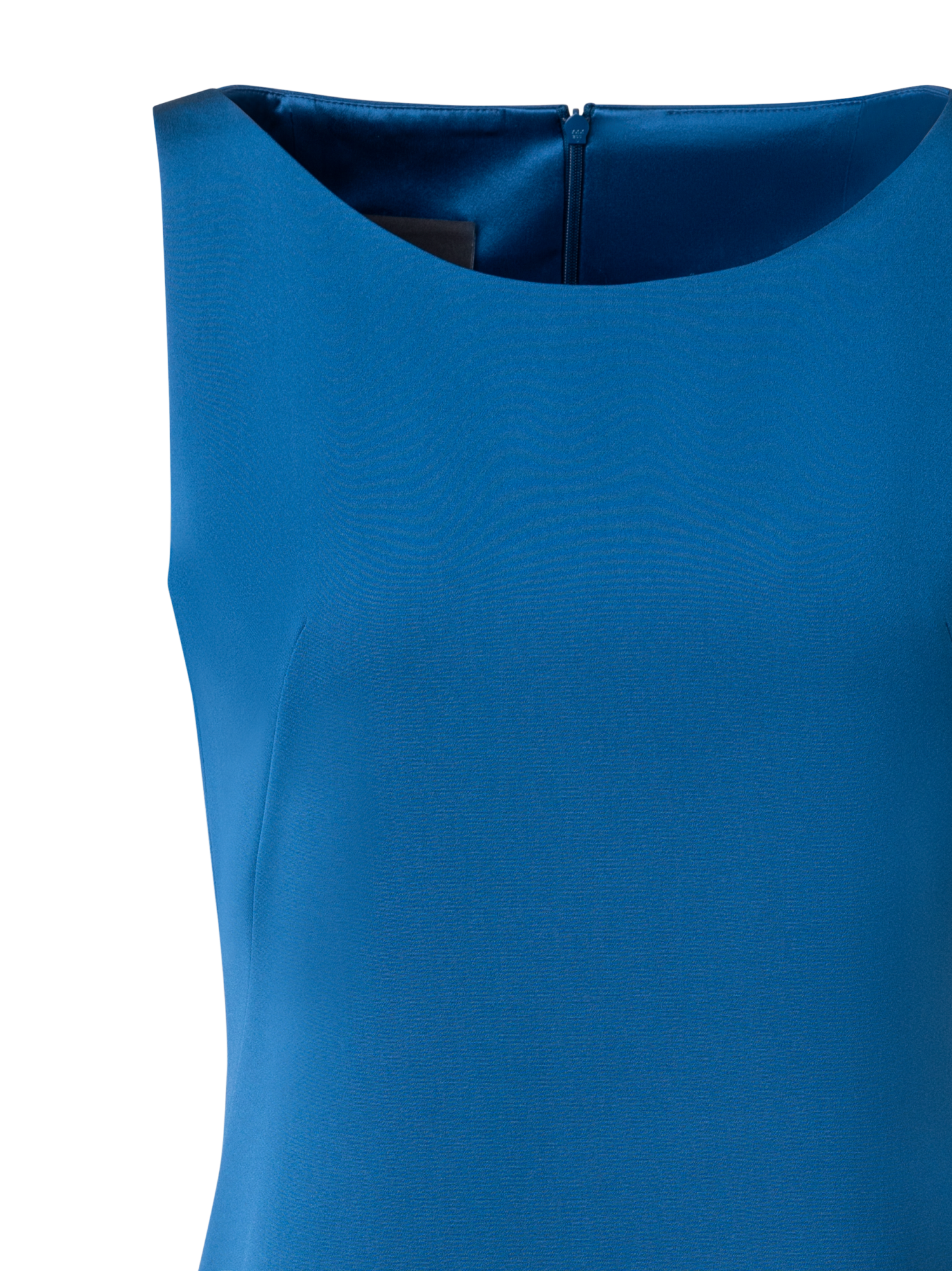 Designer Etuikleid aus Seiden-Crêpe Stretch - Blau
