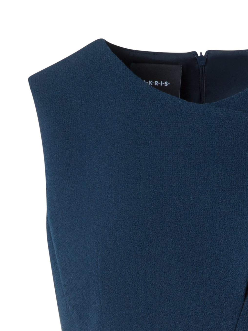 Designer Ärmelloses Etuikleid aus Woll-Doubleface - Blau