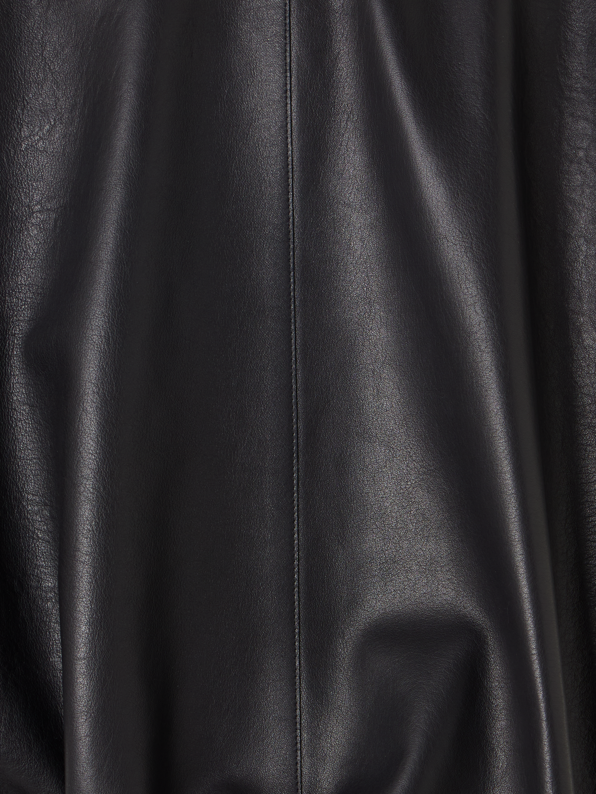Designer Oversize Nappaleder-Blouson mit Strickbund - Schwarz