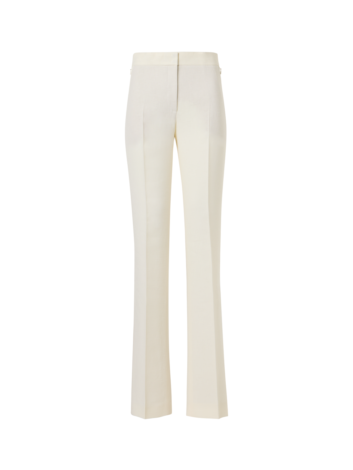 Designer Carl Straight-Leg Hose aus Leinen-Woll-Krepp-Doubleface - Ecru